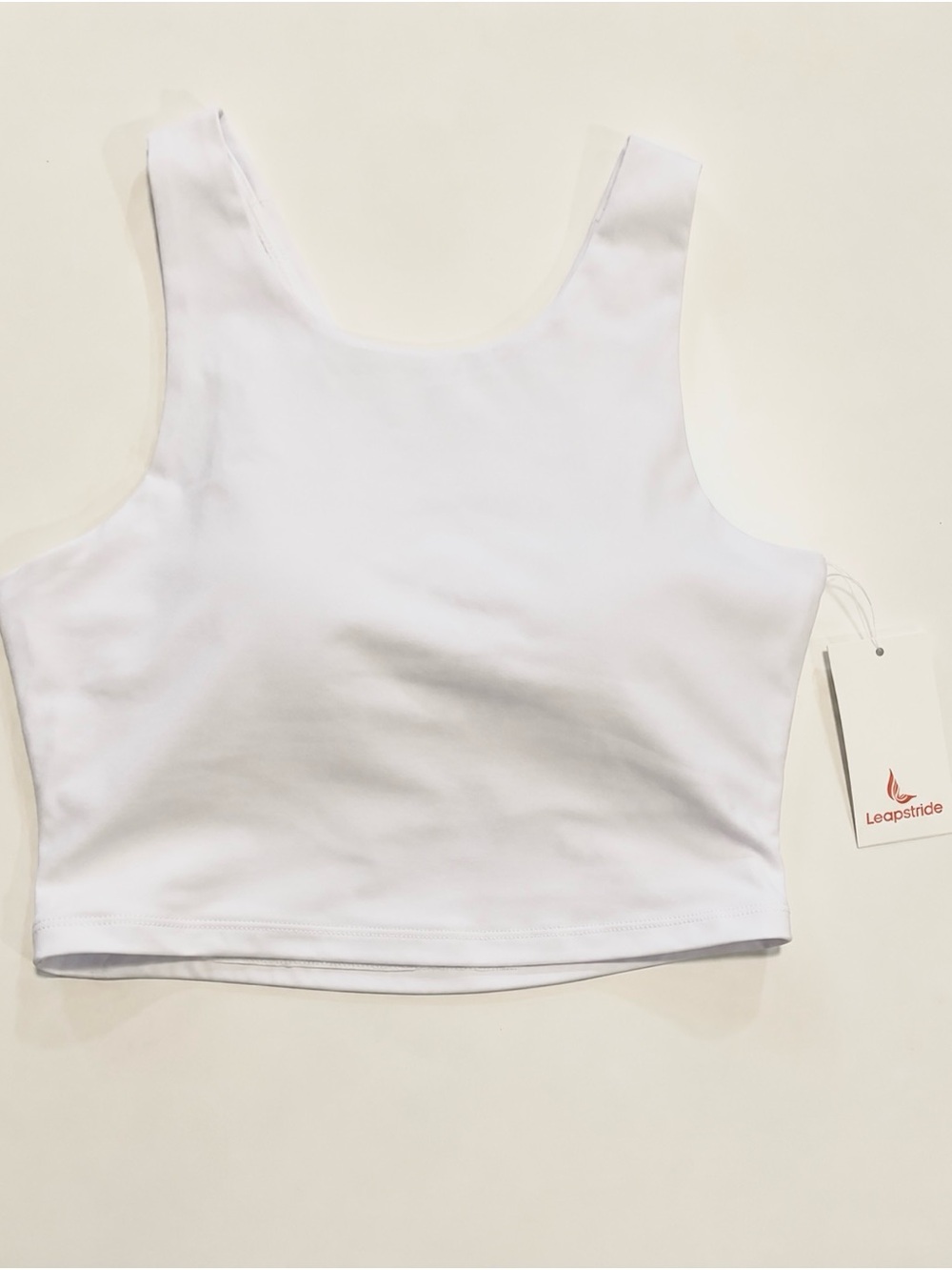 White Smooth Scoop-Front Sports Bra